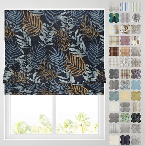 Patterned roman blinds fully - blinds,
