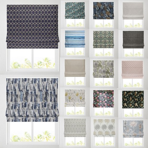 Patterned roman blinds fully - patterned,